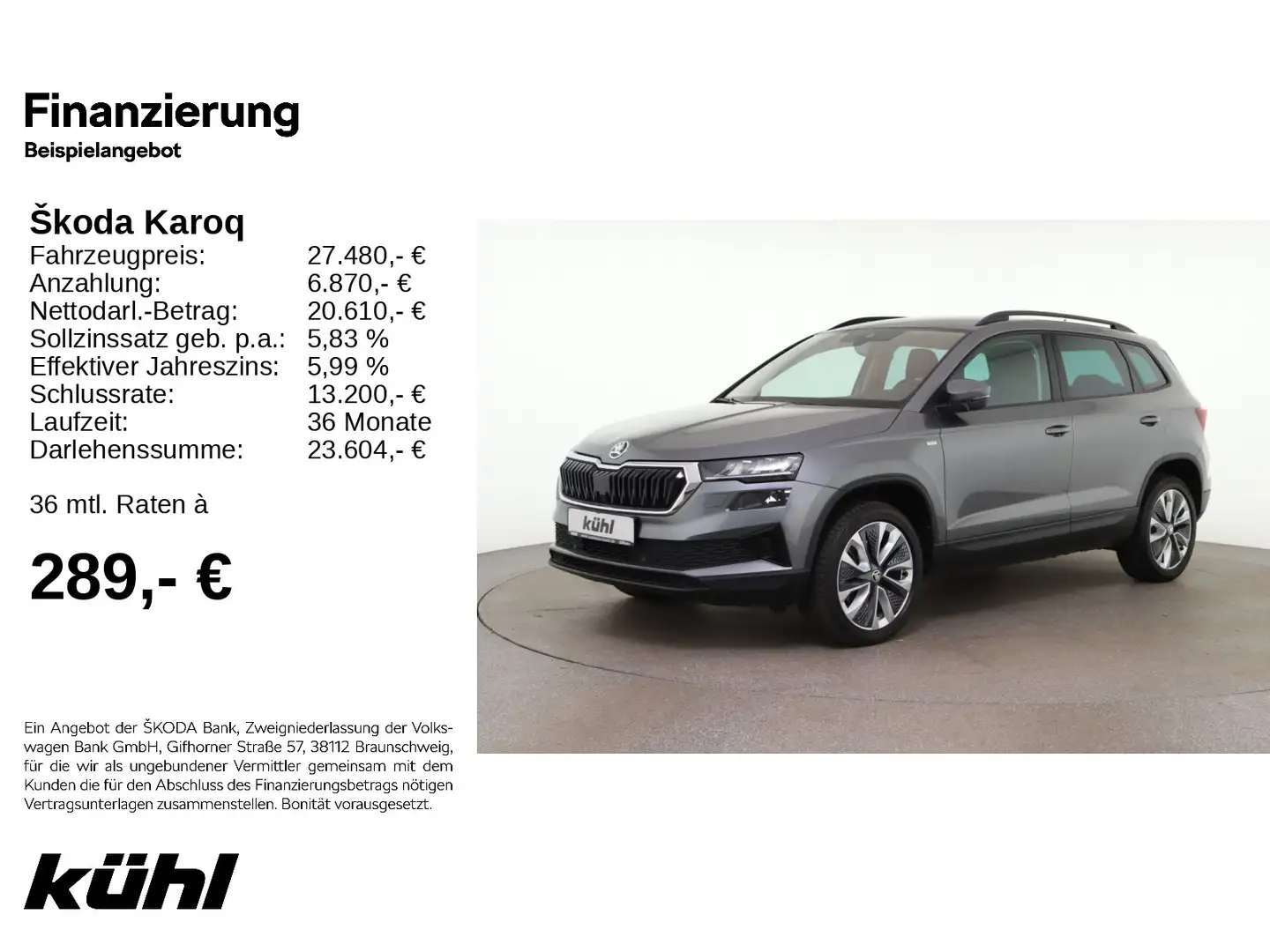 Skoda Karoq 2.0 TDI DSG Tour LED ACC Kamera Navi AHK Grau - 1